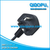 3 pin British power cord with fuse